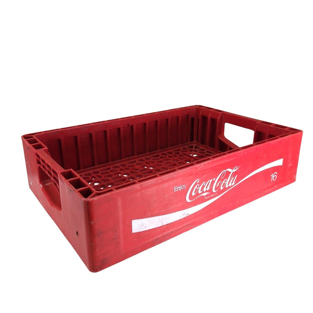 Vintage Coca-Cola Red Plastic 16 Bottle Crate Carrier Husky Rehrig Pacific Coke